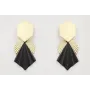 Pendientes perno hexágono dorado mate con disco on