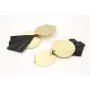 Pendientes perno hexágono dorado mate con disco on