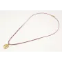 Solitario con hilo macrame rosa malva, mitad micro