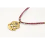 Solitario con hilo macrame rosa malva, mitad micro