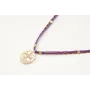 Solitario con hilo macrame morado, mitad micro dri