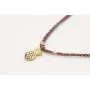 Solitario con hilo macrame amoratado, mitad micro 
