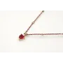 Solitario con hilo micro driza granate,oro con col