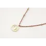 Solitario con hilo micro driza granate,oro con col