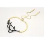 Pulsera semirrigida oro mate con rama de coral esm