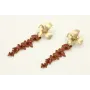 Pendientes perno flor dorado mate con colgante tir