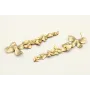 Pendientes perno flor dorado mate con colgante tir