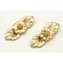 Pendientes hojas dorado mate con flor sobrepuestas