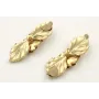 Pendientes hojas dorado mate con flor sobrepuestas