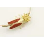 Pulsera rigida con cigarra oro mate y teja, forrad