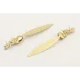 Pendientes perno hojas dorado mate,centro flor esm