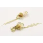 Pendientes cigarra blanca,trébol dorado mate, burr