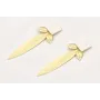 Pendientes perno rectangular esmalto blanco, colga
