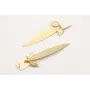 Pendientes perno rectangular esmalto blanco, colga