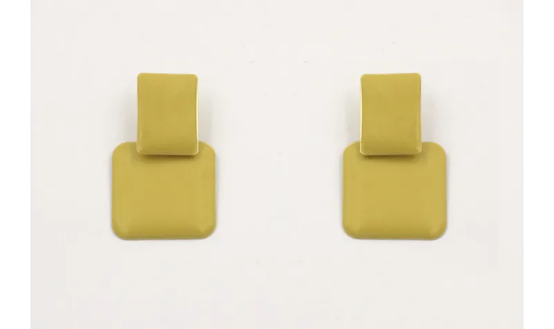Pendientes perno rectangulo y colgante cuadrado es