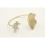 Pulsera rigida con mariposa grande dorada mate y 2