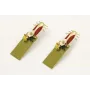 Pendientes perno cigarra esmalte marrón, colgante 