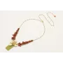 Collar cadena micro esmalte verde, colgante rectan