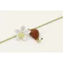 Pulsera cadena bolas esmaltada pistacho colgante f