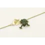 Pulsera cadena bolas esmaltada pistacho en el cent