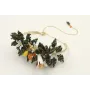 Pulsera rigida con hojas de miyuki verde oscuro, l
