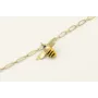 Pulsera cadena ovalos dorado mate con colgante abe