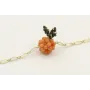 Pulsera cadena ovalos dorado mate con bola corales