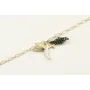 Pulsera cadena ovalos dorado mate con colgante col