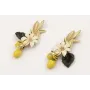Pendientes perno conjunto hojas dorado mate colgan