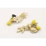 Pendientes perno conjunto hojas dorado mate colgan