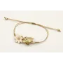 Pulsera hilo dorado palido con nudo serpiente, flo