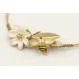 Pulsera hilo dorado palido con nudo serpiente, flo