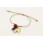 Pulsera hilo dorado palido con nudo serpiente, man