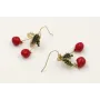 Pendientes perno sencillo con manzanas esmaltadas 