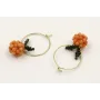 Pendientes aro dorado con bola corales y ramas miy