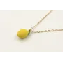 Solitario cadena eslabón dorado con limón esmaltad
