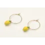 Pendientes aro dorado con limones esmaltados amari