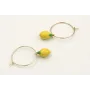 Pendientes aro dorado con limones esmaltados amari