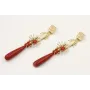 Pendientes largos cadena tira dorado mate, cigarra