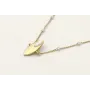Solitario de cadena con perlas y colgante ovalo co
