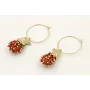 Pendientes aro dorado mate con colgante cabeza hue