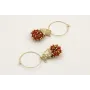 Pendientes aro dorado mate con colgante cabeza hue