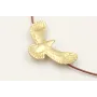 Collar acero espiral granate colgante aguila dorad