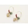 Pendientes aro dorado mate con cocodrilo, burruño