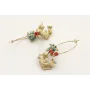 Pendientes aro dorado mate con cocodrilo, burruño