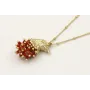 Collar cadena micro bola dorada mate con colgante 