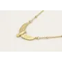 Collar cadena micro bola dorada mate y corales int