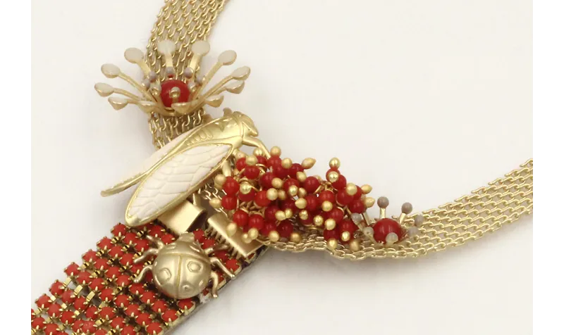 Collar cadena tira plana, colgante cadena strass c