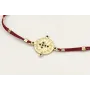 Pulsera hilo granate con tubitos aplastados y entr