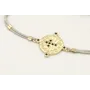 Pulsera hilo gris claro con tubitos aplastados y e
